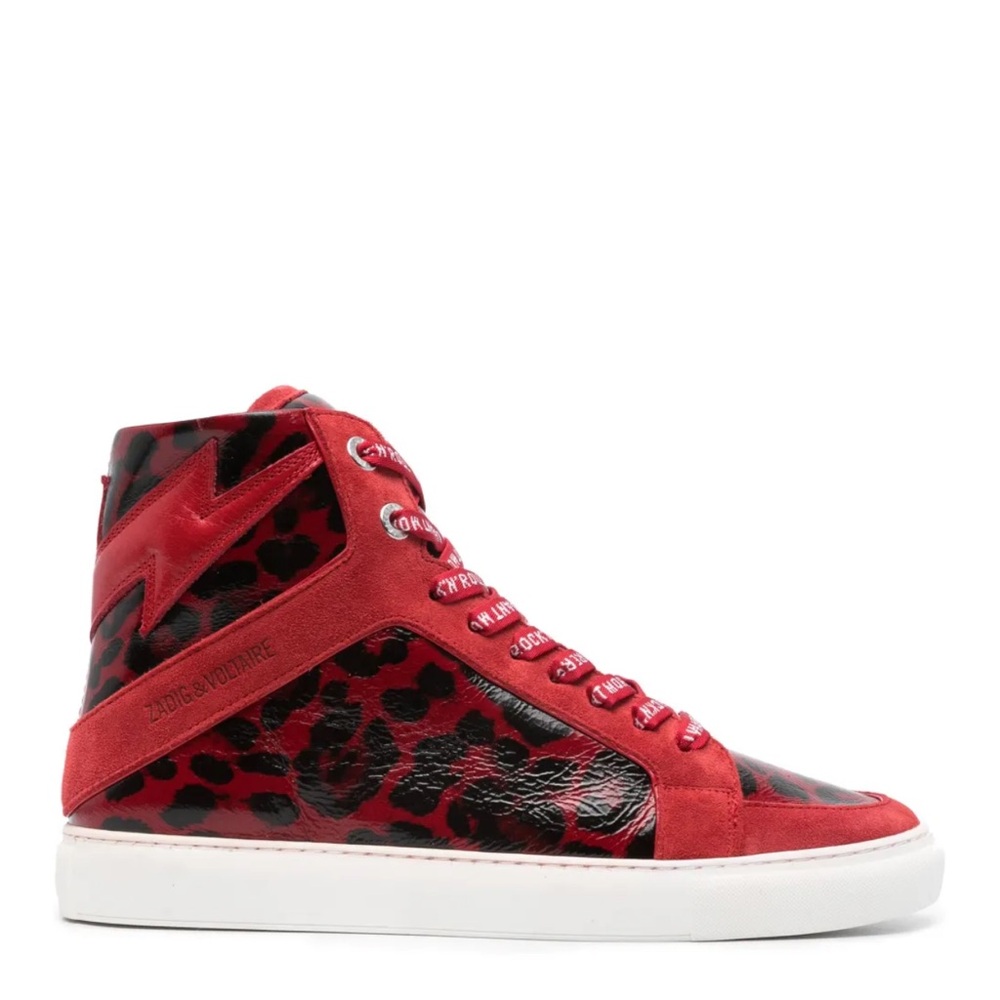 Zadig & Voltaire Red and Black Leopard High-Tops